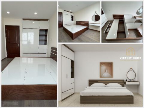 Vietkit Home thiết kế và thi công Nội Thất Căn Hộ 102m2 3 Phòng ngủ cho A.Trọng tại Nam Trung Yên.