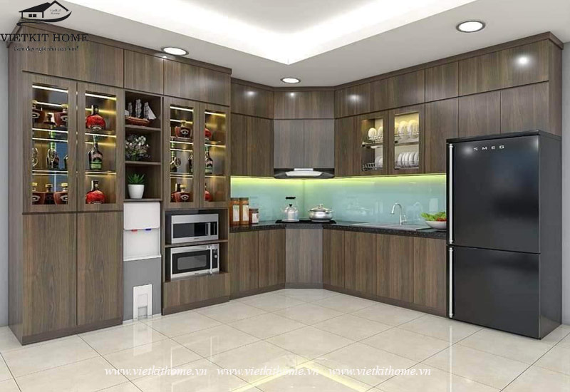 Tủ bếp inox cánh kính 2024 Hot nhất-Vietkit Home