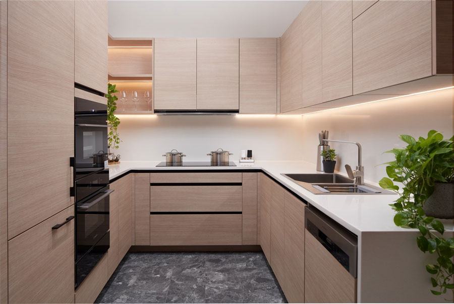 tủ bếp inox cánh Laminate
