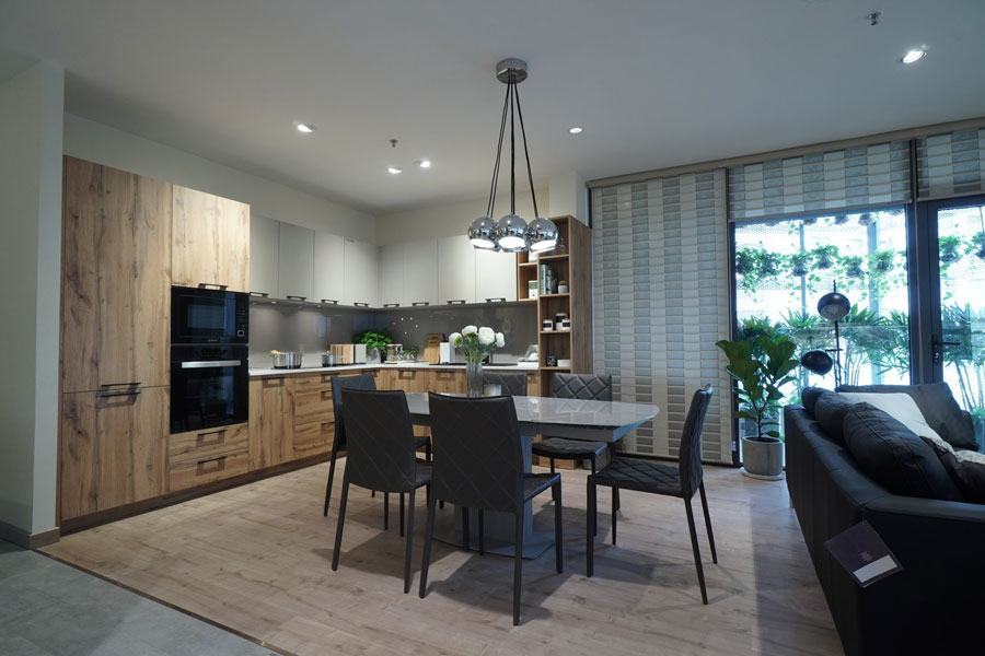 Tủ bếp inox cánh Laminate