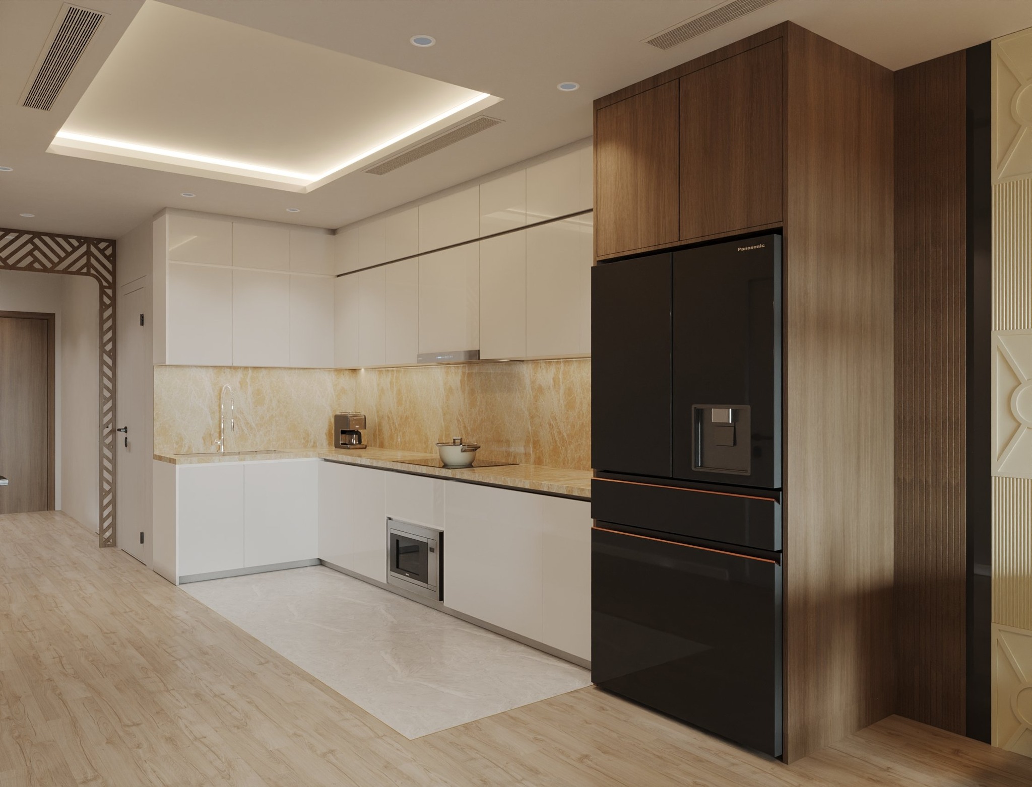 tủ bếp inox cánh MDF/MFC