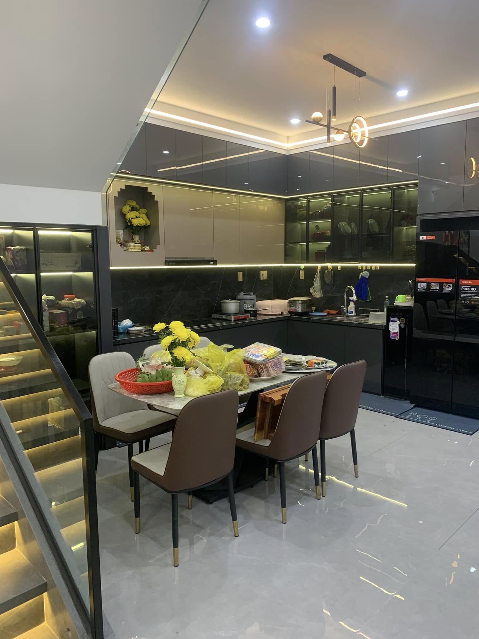 tủ bếp inox cánh MDF/MFC