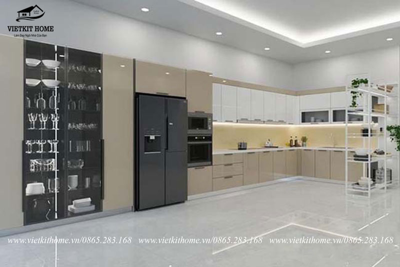 14 Tủ bếp inox cánh kính CK01