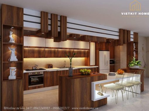Tủ bếp có Quầy Bar Đẹp 2021- Vietkit Home