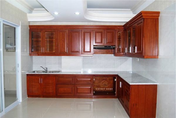 Tủ bếp gỗ xoan đào- Gỗ Xoan Đào Vietkit Home
