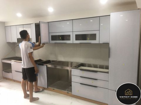 Tủ Bếp Inox Cánh Kính Cường Lực- Vietkit Home