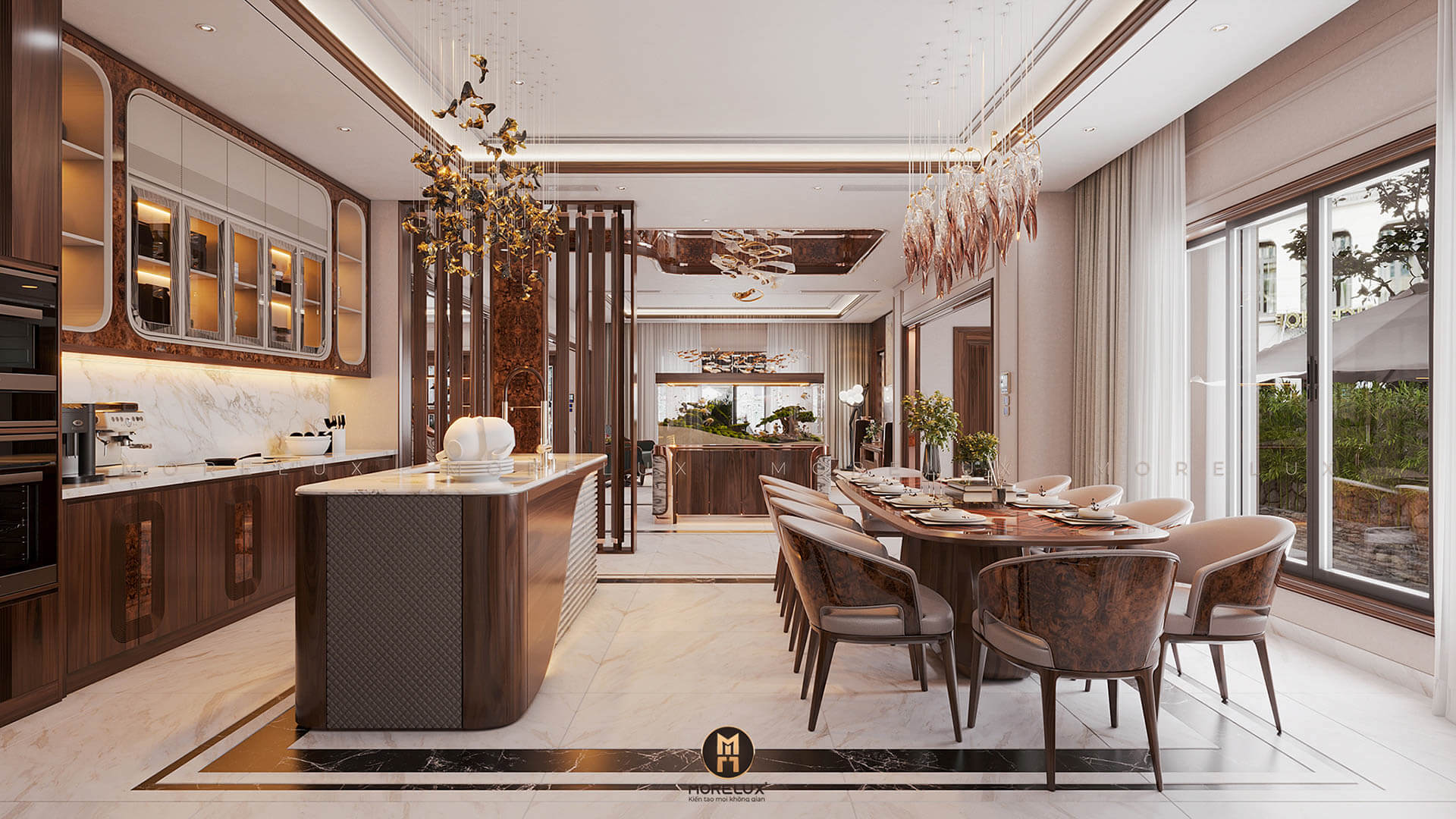 Phòng bếp – phòng ăn biệt thự