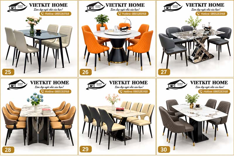 50 Mẫu Bàn Ghế Ăn Hiện Đại Giá Rẻ, Đẹp Sang Trọng | Vietkit Home
